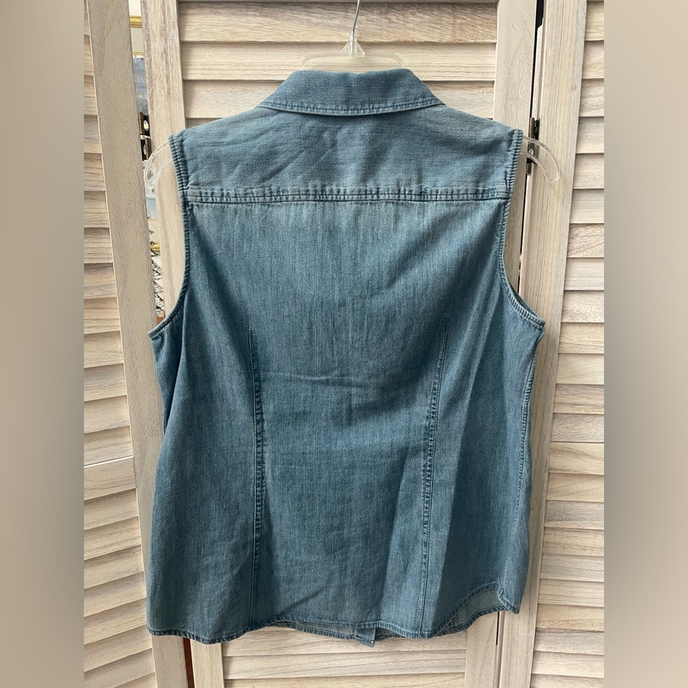 Talbots Denim Button Down Blouse - image 2